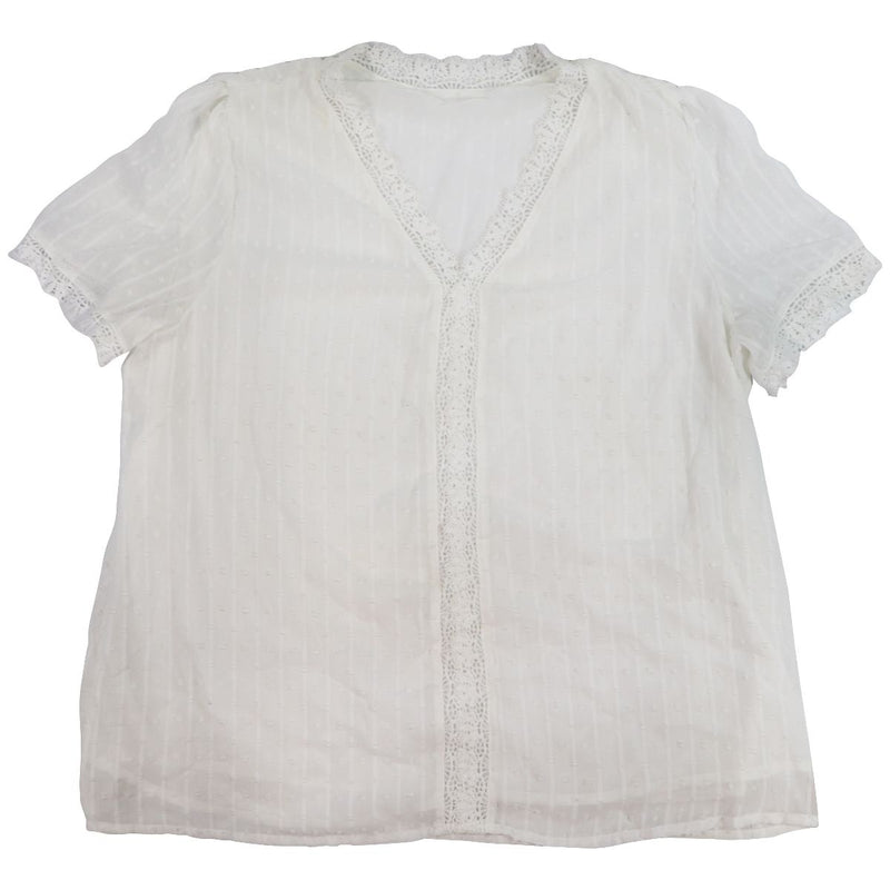 Premium Blouse with Lace Trim Design - Women&