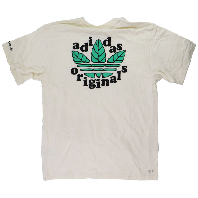 adidas Originals Trefoil Leaves Logo T-Shirt for Men - Cream / Green (Size: M) - Adidas - Simple Cell Shop, Free shipping from Maryland!