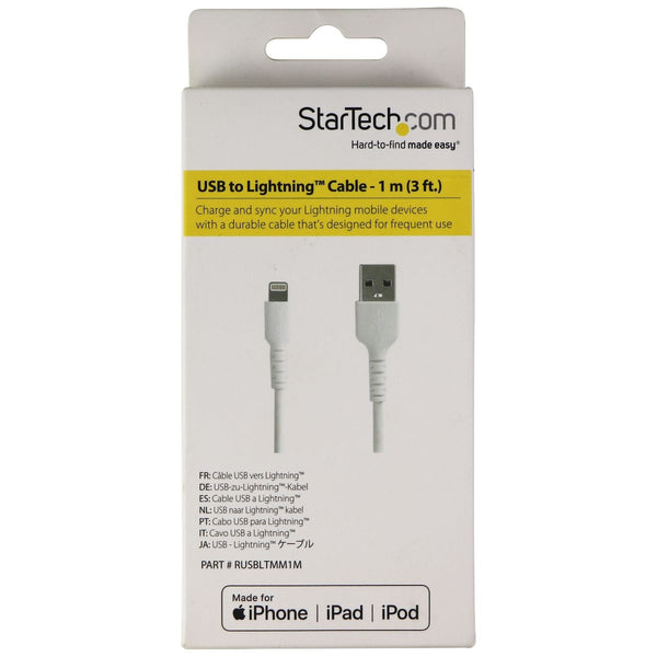StarTech 3 Foot (1m) Durable USB MFi Certified Cable for iPad/iPhone - White - StarTech - Simple Cell Shop, Free shipping from Maryland!
