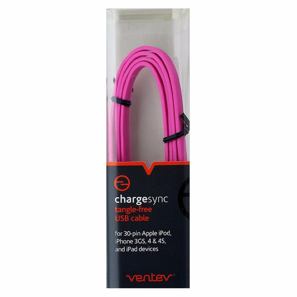 Ventev ( 529927)  Charge/Sync tangle-free USB Cable for 30 Pin Devices - Pink - Ventev - Simple Cell Shop, Free shipping from Maryland!