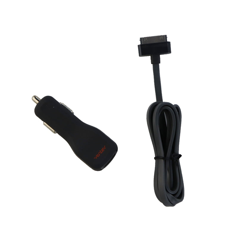 Ventev Dashport Dual Port Car Charger with Apple 30-Pin Cable - Matte Gray - Ventev - Simple Cell Shop, Free shipping from Maryland!