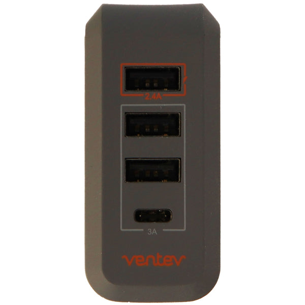 Ventev Wallport (27W/5.4A) 4 Port Wall Adapter with USB-C Output - Gray - Ventev - Simple Cell Shop, Free shipping from Maryland!