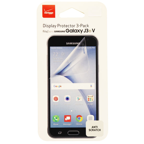 Verizon Display Protector 3 Pack for Samsung Galaxy J3 V - Clear - Verizon - Simple Cell Shop, Free shipping from Maryland!