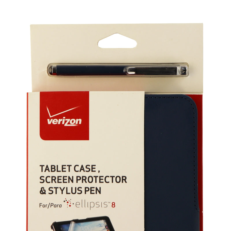 Verizon Folio Case with Stylus Pen and Screen Combo for Ellipsis 8 - Dark Blue - Verizon - Simple Cell Shop, Free shipping from Maryland!