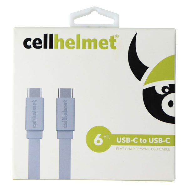 CellHelmet Flat USB-C to USB-C Charge/Sync Cable (6FT) - Gray - CellHelmet - Simple Cell Shop, Free shipping from Maryland!