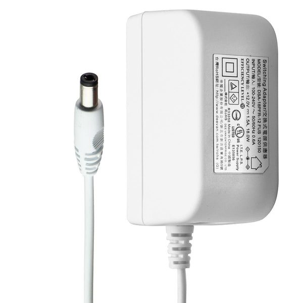 Dee Van (12V/1.5A) 18W Switching Adapter - White (DSA-18FR-12) - Dee Van Enterprise - Simple Cell Shop, Free shipping from Maryland!