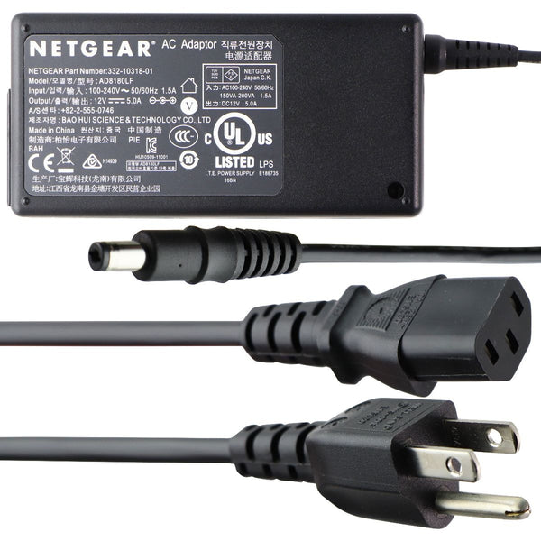 NetGear (12V/5A) AC Adaptor Wall Charger Power Supply - Black (AD8180LF) - Netgear - Simple Cell Shop, Free shipping from Maryland!
