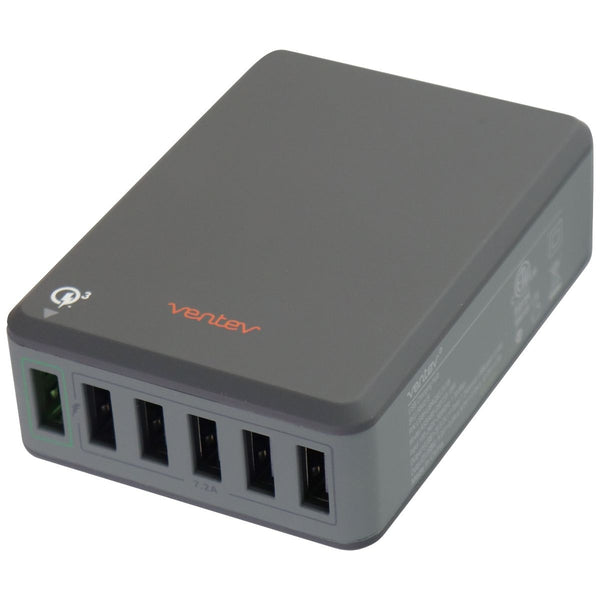 Ventev 10.2-AMP QC 3.0 (6-Port) Rapid USB Charging Hub RQ600 - Gray