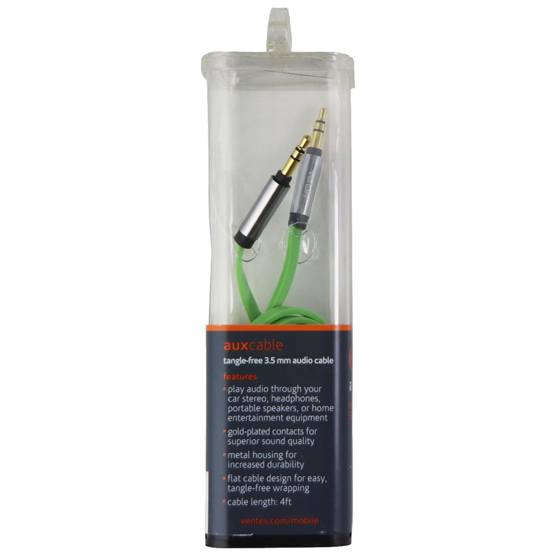 Ventev (4-Foot) 3.5mm to 3.5mm Tangle-Free Audio/Aux Cable - Green - Ventev - Simple Cell Shop, Free shipping from Maryland!