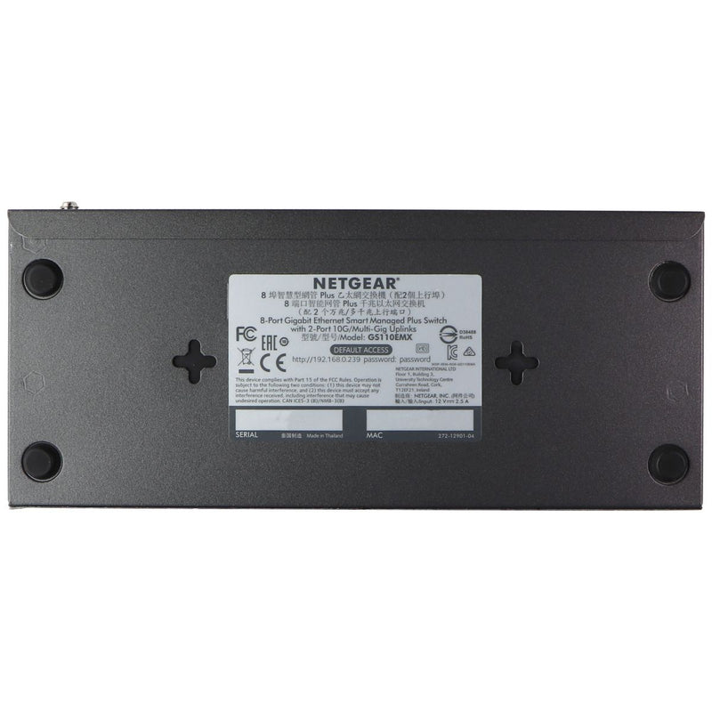 NETGEAR 10-Port Gigabit/10G Ethernet Plus Switch (GS110EMX) - Netgear - Simple Cell Shop, Free shipping from Maryland!