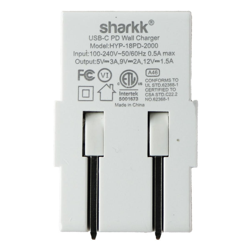 Sharkk USB-C (5V/3A) Adaptive Output PD Wall Charger - White - Sharkk - Simple Cell Shop, Free shipping from Maryland!