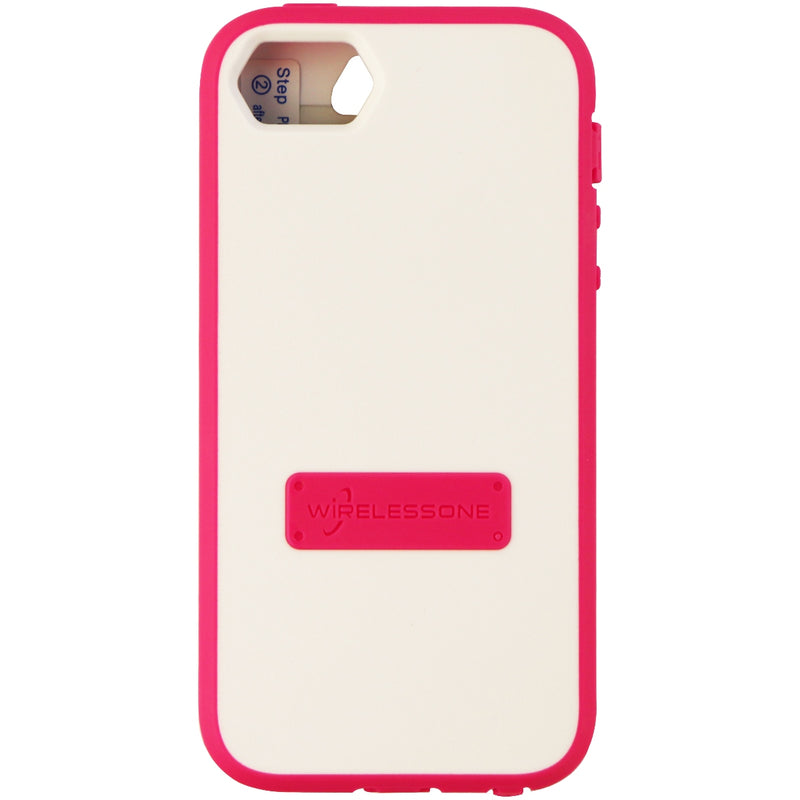 WirelessOne Contour Series Protective Case Cover for iPhone SE 5S 5 - Pink White - Wireless One - Simple Cell Shop, Free shipping from Maryland!