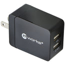 mworks! mPOWER! Dual Port (5V/3.4A) USB Travel Wall Charger - Black - mWorks! - Simple Cell Shop, Free shipping from Maryland!