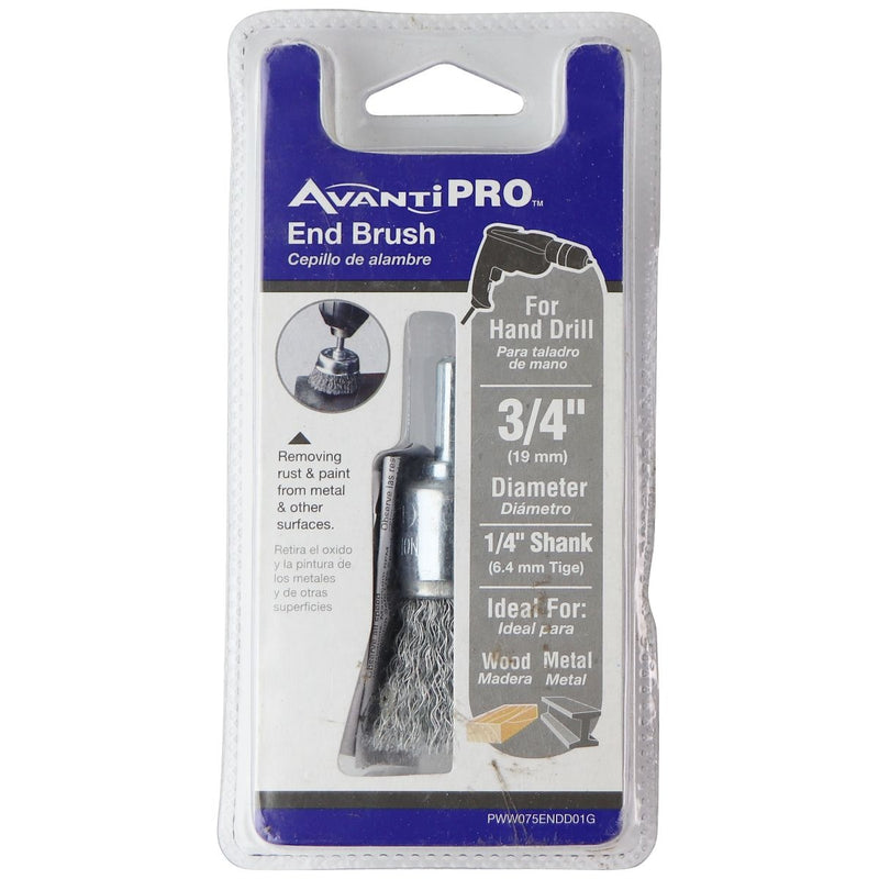 Avanti PRO End Brush for Hand Drills 3/4-inch (19mm) 1/4 Shank for Wood/Metal