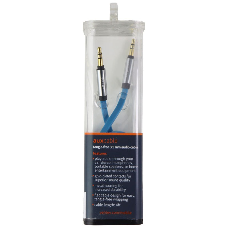 Ventev (4-Foot) 3.5mm to 3.5mm Tangle-Free Audio/Aux Cable - Blue - Ventev - Simple Cell Shop, Free shipping from Maryland!