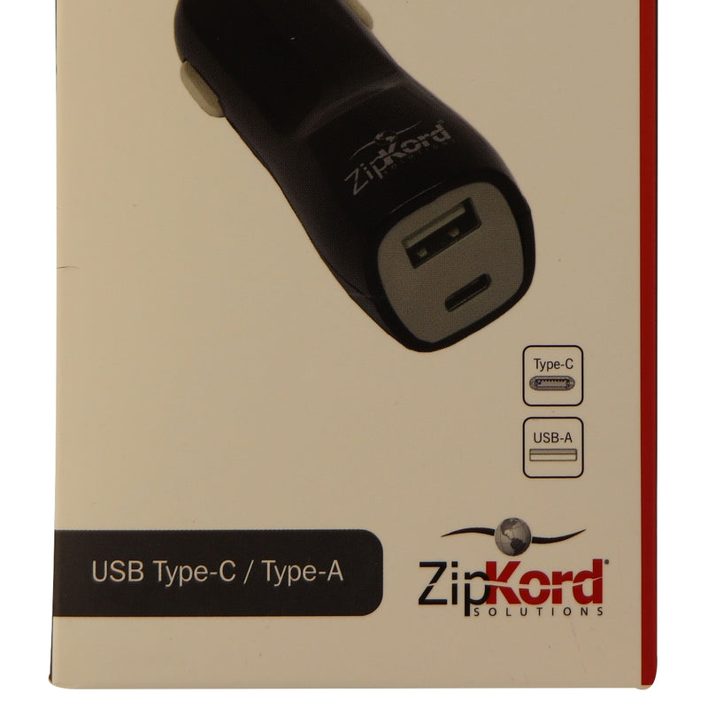 ZipKord 3-Amp Dual Port Vehicle Car Charger with USB-C and USB Ports - Black - Zipkord - Simple Cell Shop, Free shipping from Maryland!
