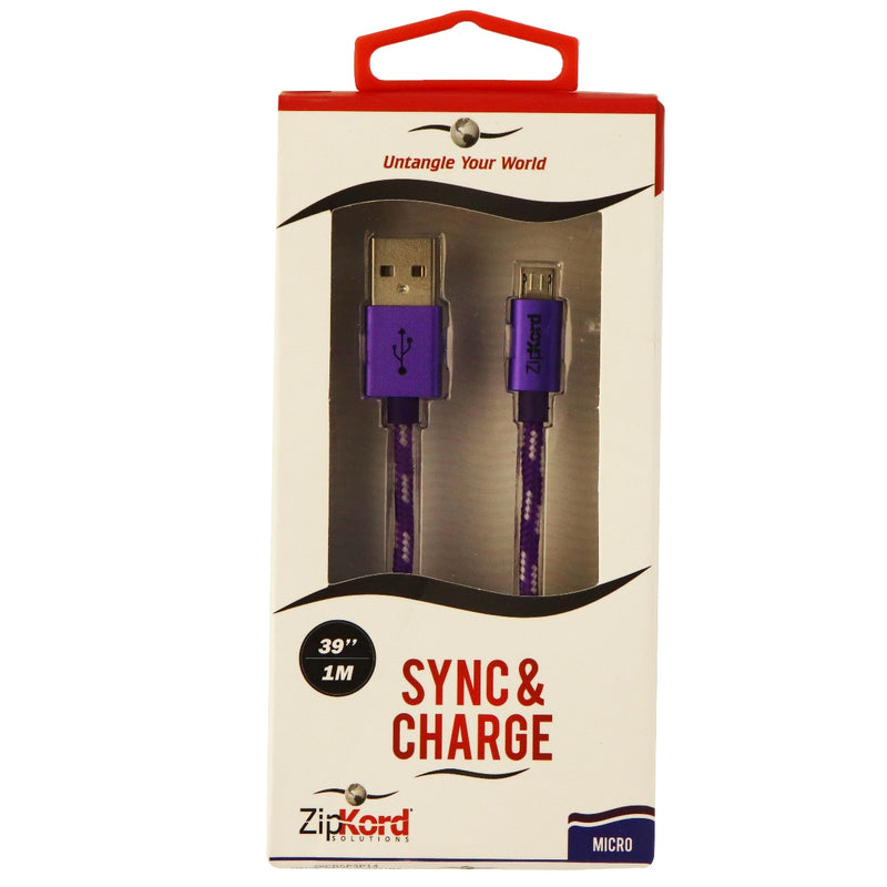 ZipKord (ZKCB5PEBL14) 3Ft Charge & Sync Data Cable for Micro USB Devices- Purple - ZipKord - Simple Cell Shop, Free shipping from Maryland!