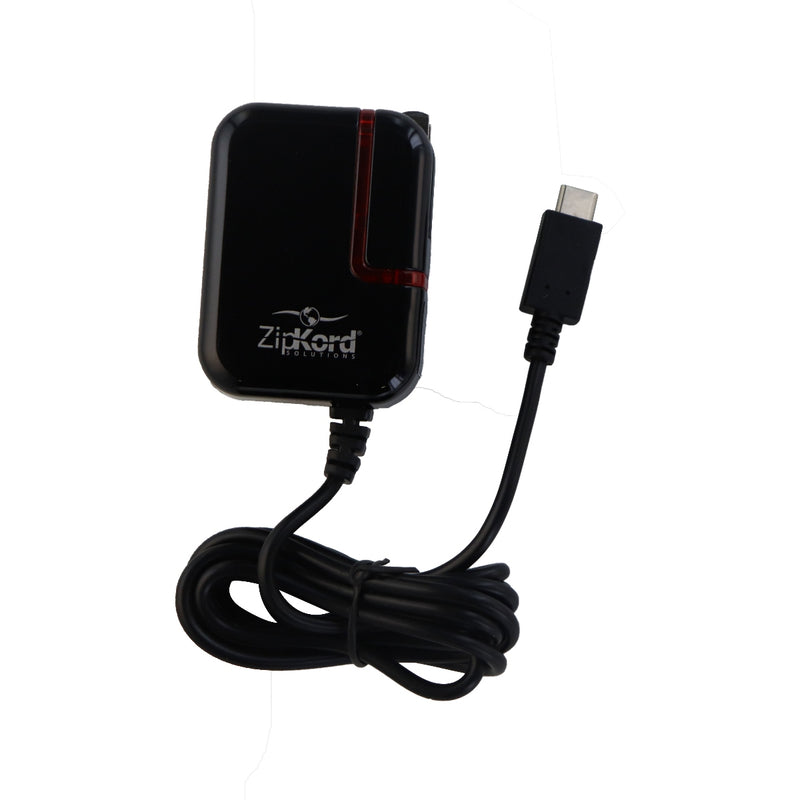 ZipKord 5-Foot 3-Amp Wired Wall Charger with USB-C (Type C) Connector - Black - ZipKord - Simple Cell Shop, Free shipping from Maryland!