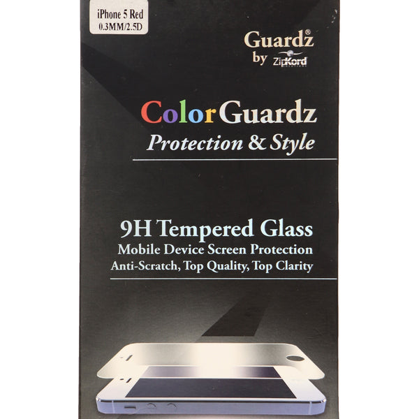 ZipKord ColorGuardz 9H Tempered Glass for iPhone SE 5s 5 - Metallic Red Border - ZipKord - Simple Cell Shop, Free shipping from Maryland!
