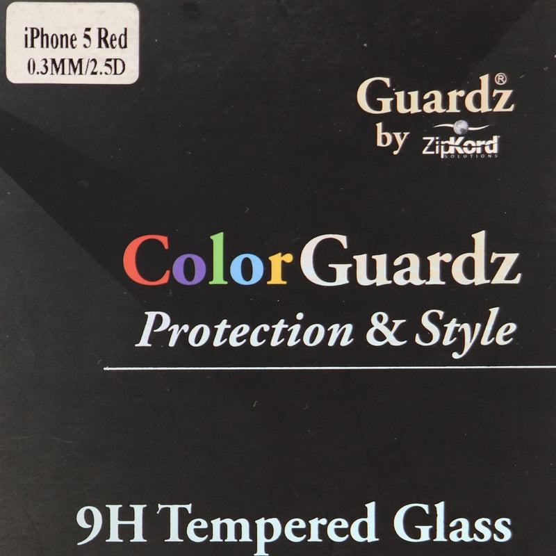 ZipKord ColorGuardz 9H Tempered Glass for iPhone SE 5s 5 - Metallic Red Border - ZipKord - Simple Cell Shop, Free shipping from Maryland!