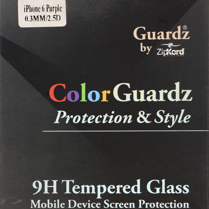 ZipKord ColorGuardz 9H Tempered Glass for iPhone 6s 6 - Metallic Purple Border - ZipKord - Simple Cell Shop, Free shipping from Maryland!
