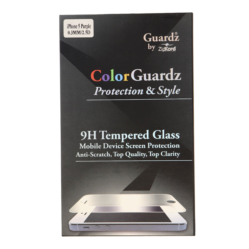 ZipKord Tempered Glass Screen Protector for iPhone 5 SE / 5s / 5 - Purple Border - ZipKord - Simple Cell Shop, Free shipping from Maryland!